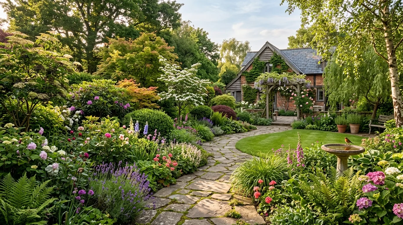 Lounge Area Framed by Planting